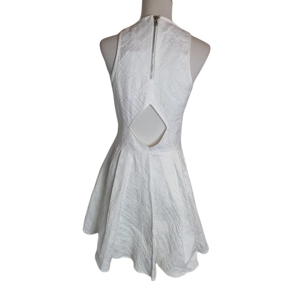 Parker White Textured Sleeveless Fit & Flare Mini Dress Medium NWT - Picture 3 of 10